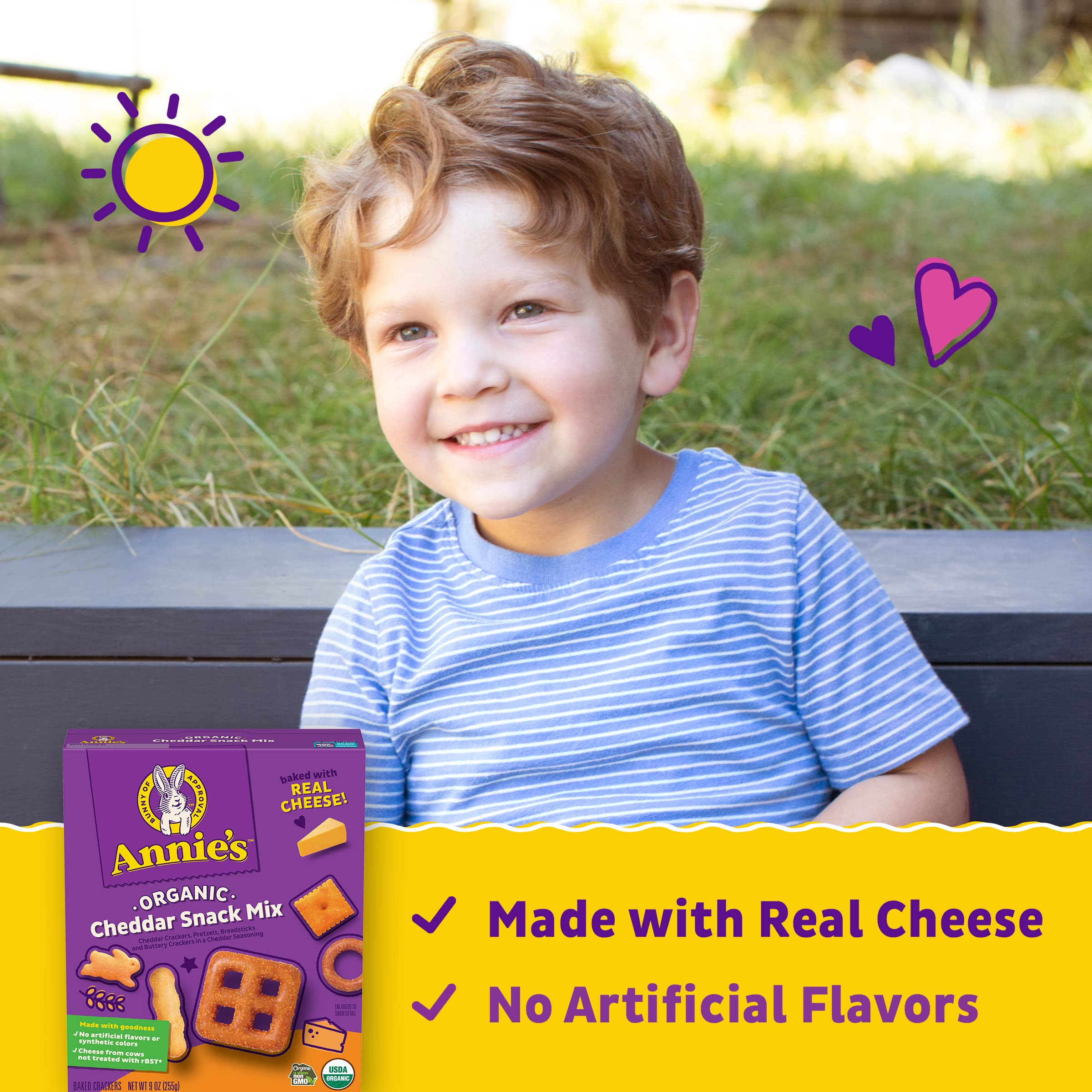 Annie's Cheddar Snack Mix With Assorted Crackers and Pretzels, Made with Real Cheese, 9 oz - Image 5