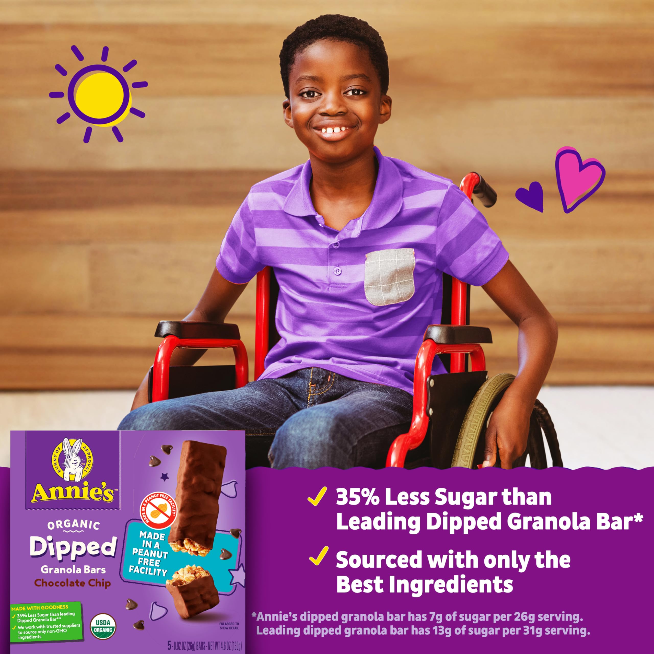 Annie's Chocolate Dipped, Chewy Chocolate Chip Granola Bars, 5 ct (Pack of 12) - Image 6
